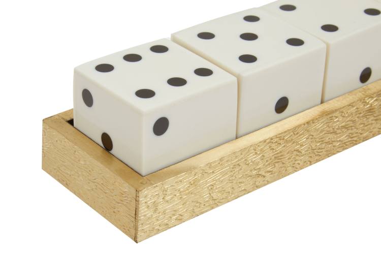 Wellington White and Gold Dice Set