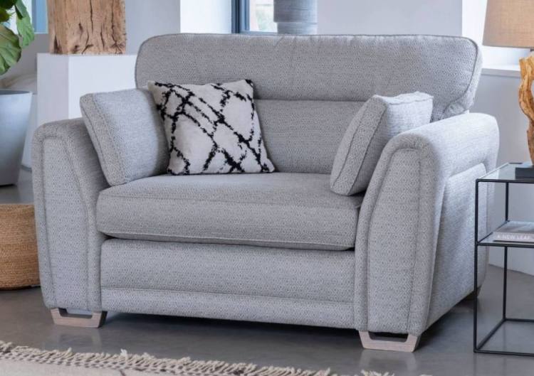 Alstons Aalto Snuggler in fabric 3597 with scatter cushion in 3125