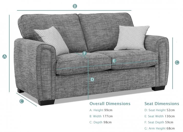 Alstons Memphis 2 Seater Standard Back Sofa dimensions