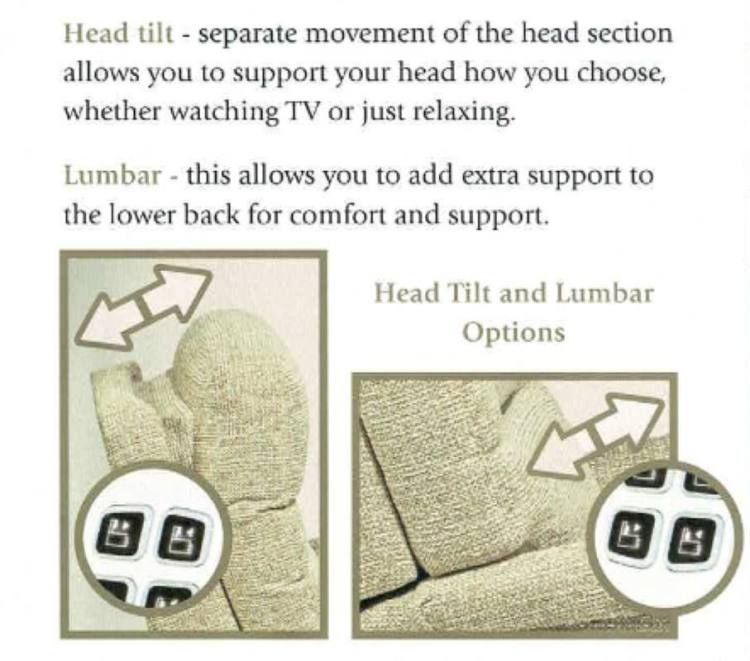 Head & Lumbar adjustment options