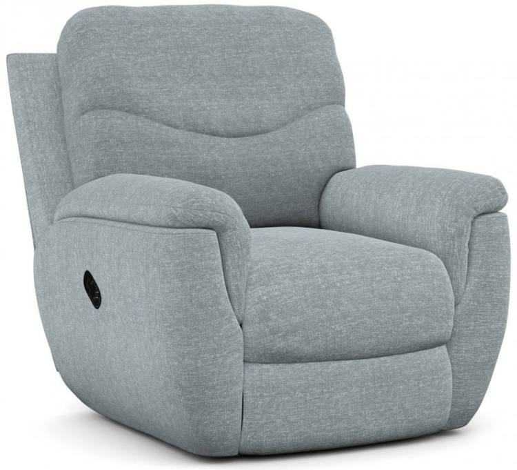 Jones manual reclining chair shown in Alessio Teal fabric 