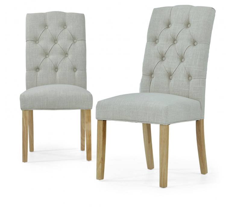 Pair of Chelsea upholstered chairs in Natural colour fabric.