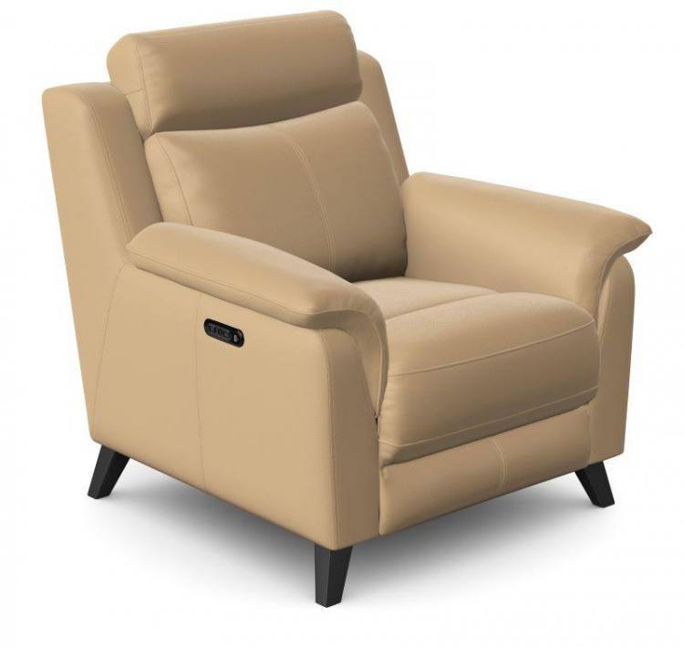 La-z-boy Kenzie Power Recliner chair shown in Tutti Taupe leather 