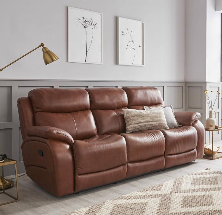 La-Z-Boy Ely 3 Seater Manual Recliner Sofa - Fabric / Leather At Style ...