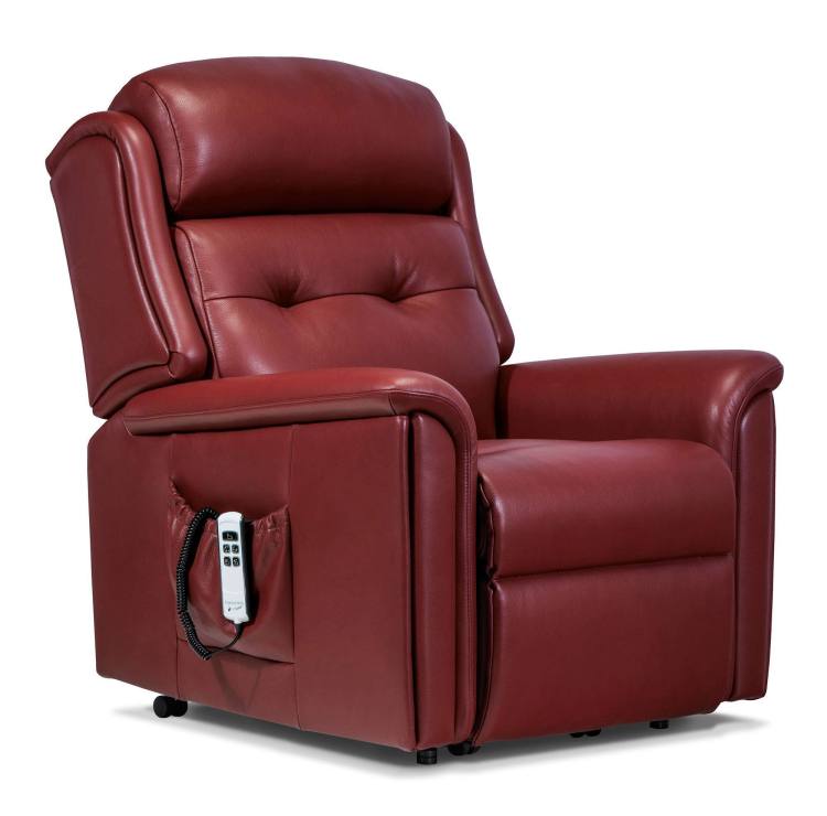 Roma Small chair pictured in Manhattan Ruby - Dual motor