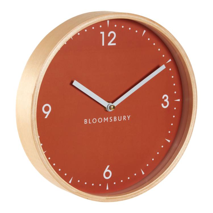 Ellington Orange Minimalist Wall Clock