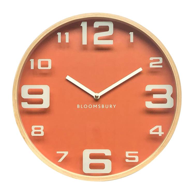 Ellington Orange Large Wall Clock