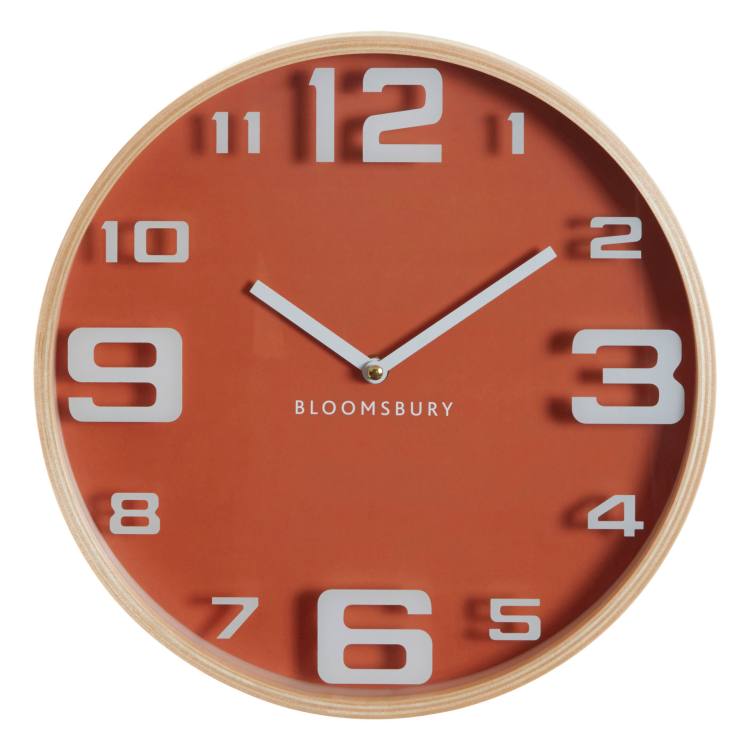 Ellington Orange Large Wall Clock