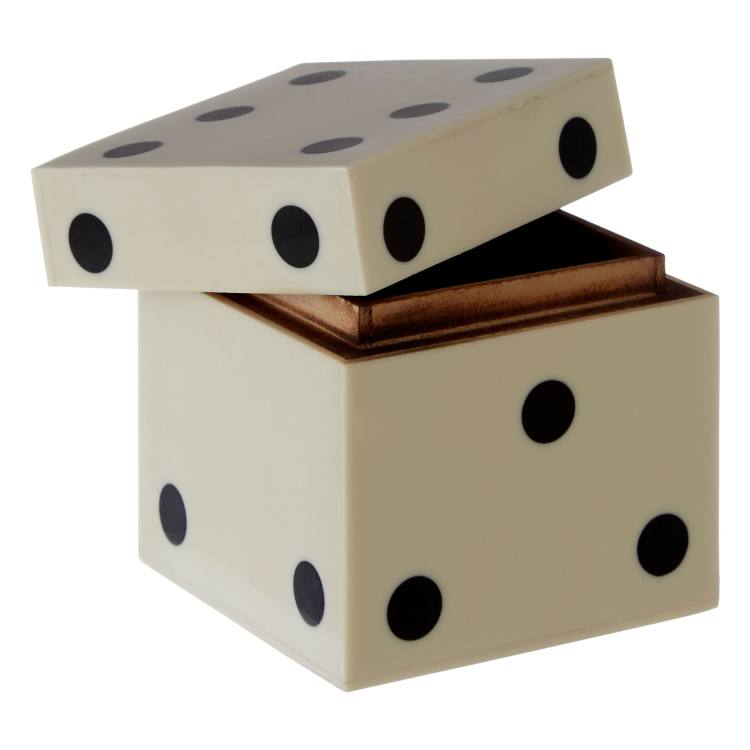 Wellington White Dice Box With 5 Dice