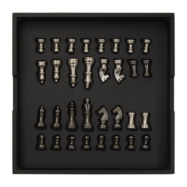 Hidden storage for the chess pieces.