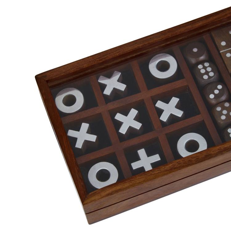 Wellington Dark Wood Game Set