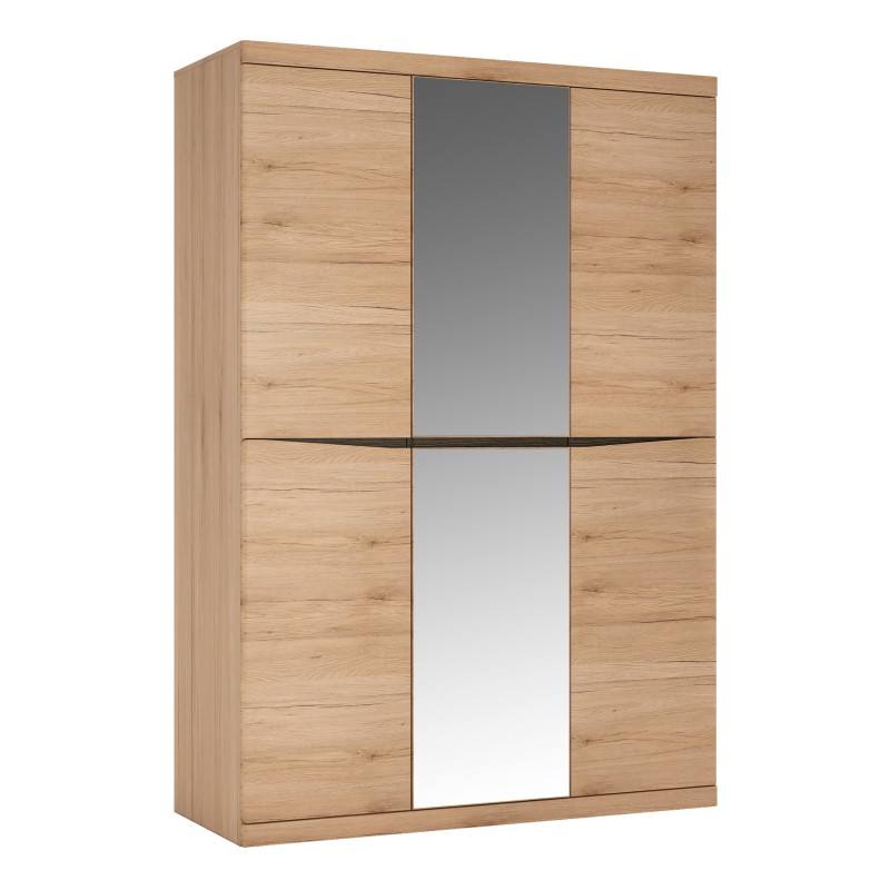 Kensington 3 Door Wardrobe with Centre Mirror Door in Oak at Style ...